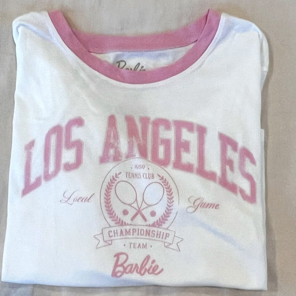 Victoria Secret x Barbie Collab- Pink LA Tennis Club Graphic Tee Size XL